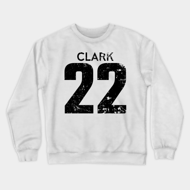 Caitlin Clark Black Distressed Jersey Number 22 Crewneck Sweatshirt by itsMePopoi